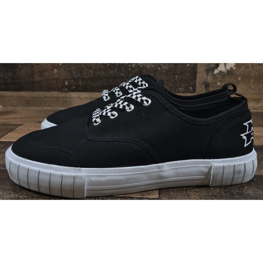 No Fear x H&M Sneaker Shoes Women 8 Black Canvas Low Top Collaboration Spell Out